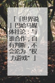 「世界说」巴哈马媒体社论：与谁合作，自有判断，不会沦为“权力游戏”