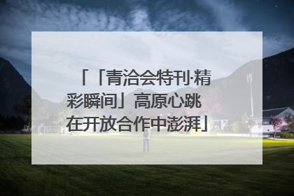 「青洽会特刊·精彩瞬间」高原心跳 在开放合作中澎湃
