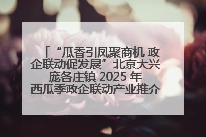 “瓜香引凤聚商机 政企联动促发展”北京大兴庞各庄镇 2025 年西瓜季政企联动产业推介活动圆满举行