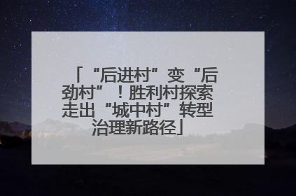 “后进村”变“后劲村”！胜利村探索走出“城中村”转型治理新路径