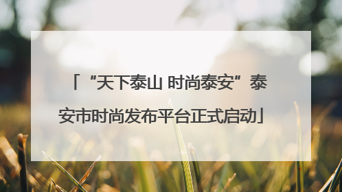 “天下泰山 时尚泰安”泰安市时尚发布平台正式启动