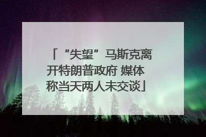 “失望”马斯克离开特朗普政府 媒体称当天两人未交谈