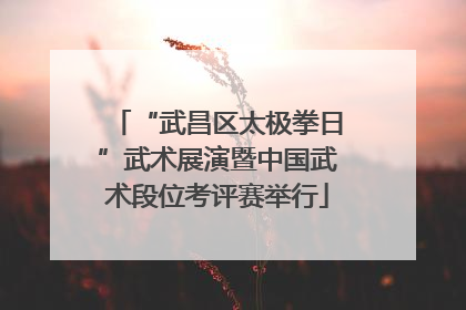 “武昌区太极拳日”武术展演暨中国武术段位考评赛举行