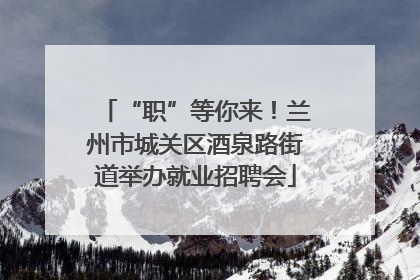 “职”等你来！兰州市城关区酒泉路街道举办就业招聘会