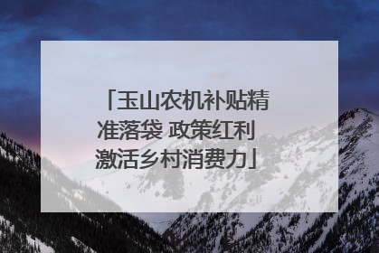 玉山农机补贴精准落袋 政策红利激活乡村消费力