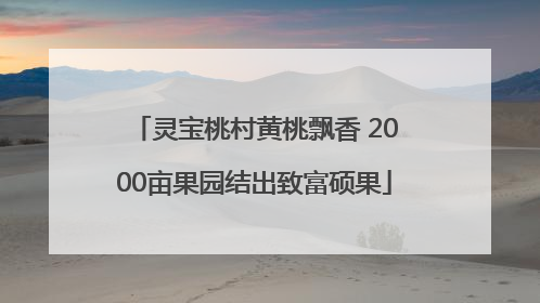 灵宝桃村黄桃飘香 2000亩果园结出致富硕果