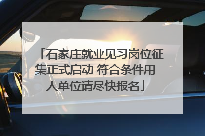 石家庄就业见习岗位征集正式启动 符合条件用人单位请尽快报名