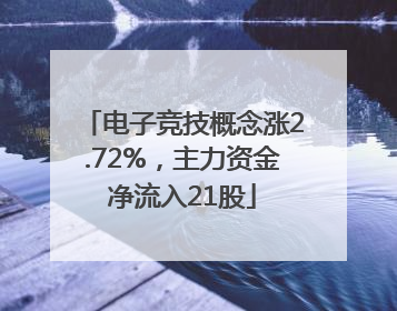电子竞技概念涨2.72%，主力资金净流入21股
