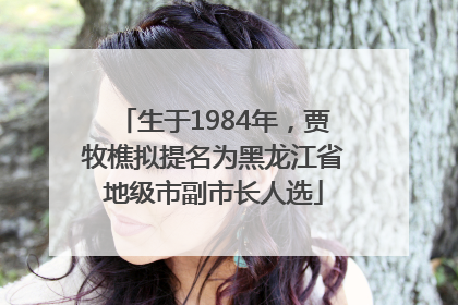 生于1984年，贾牧樵拟提名为黑龙江省地级市副市长人选