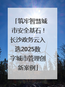 筑牢智慧城市安全基石！长沙政务云入选2025数字城市管理创新案例