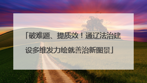 破难题、提质效！通辽法治建设多维发力绘就善治新图景