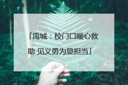 禹城：校门口暖心救助 见义勇为显担当
