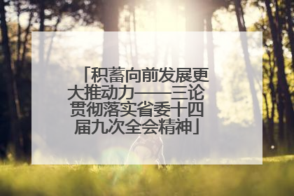 积蓄向前发展更大推动力——三论贯彻落实省委十四届九次全会精神
