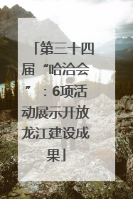 第三十四届“哈洽会”：6项活动展示开放龙江建设成果