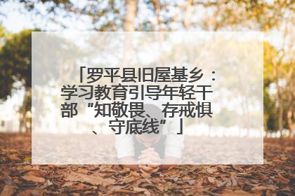 罗平县旧屋基乡：学习教育引导年轻干部“知敬畏、存戒惧、守底线”