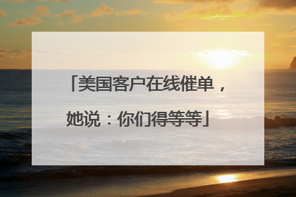 美国客户在线催单，她说：你们得等等