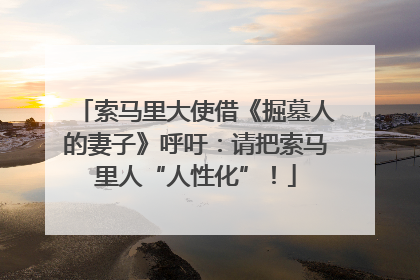 索马里大使借《掘墓人的妻子》呼吁：请把索马里人“人性化”！