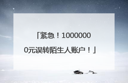 紧急！10000000元误转陌生人账户！