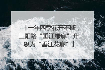 一年四季花开不断，三阳路“垂江绿廊”升级为“垂江花廊”