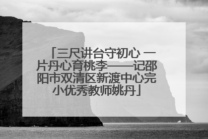 三尺讲台守初心 一片丹心育桃李——记邵阳市双清区新渡中心完小优秀教师姚丹