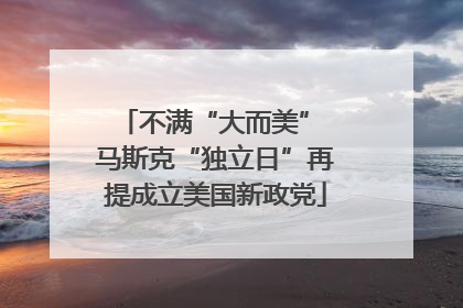 不满“大而美” 马斯克“独立日”再提成立美国新政党