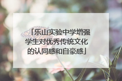 乐山实验中学增强学生对优秀传统文化的认同感和自豪感