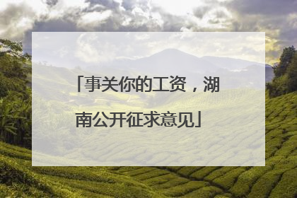 事关你的工资，湖南公开征求意见