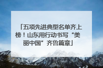 五项先进典型名单齐上榜！山东用行动书写“美丽中国”齐鲁篇章