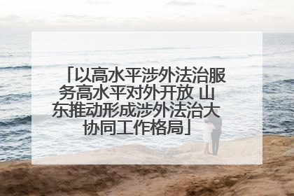 以高水平涉外法治服务高水平对外开放 山东推动形成涉外法治大协同工作格局
