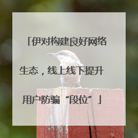 伊对构建良好网络生态，线上线下提升用户防骗“段位”