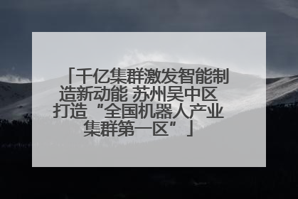 千亿集群激发智能制造新动能 苏州吴中区打造“全国机器人产业集群第一区”