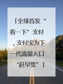全球首发“看一下”支付，支付宝为下一代流量入口“赶早集”