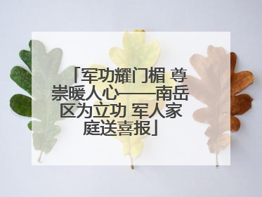 军功耀门楣 尊崇暖人心——南岳区为立功 军人家庭送喜报