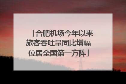 合肥机场今年以来旅客吞吐量同比增幅位居全国第一方阵