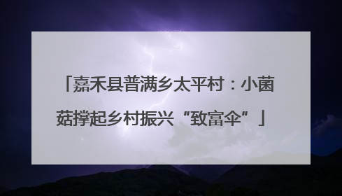 嘉禾县普满乡太平村：小菌菇撑起乡村振兴“致富伞”