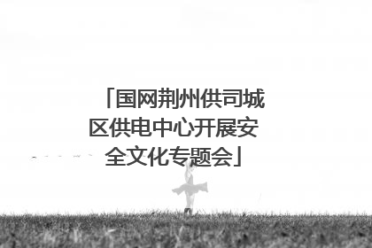 国网荆州供司城区供电中心开展安全文化专题会