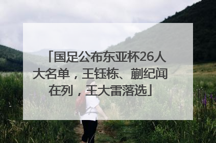 国足公布东亚杯26人大名单，王钰栋、蒯纪闻在列，王大雷落选