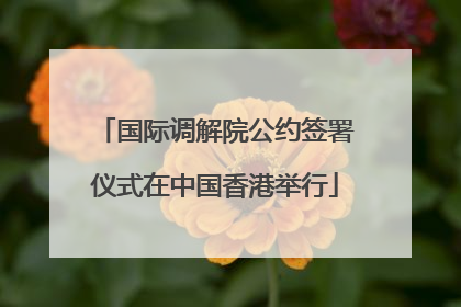 国际调解院公约签署仪式在中国香港举行