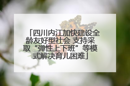四川内江加快建设全龄友好型社会 支持采取“弹性上下班”等模式解决育儿困难