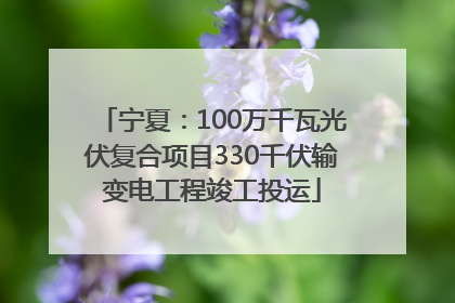宁夏：100万千瓦光伏复合项目330千伏输变电工程竣工投运