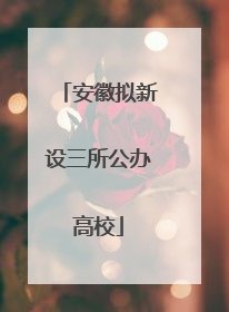安徽拟新设三所公办高校