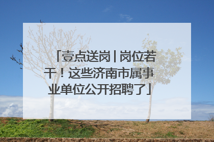 壹点送岗│岗位若干！这些济南市属事业单位公开招聘了