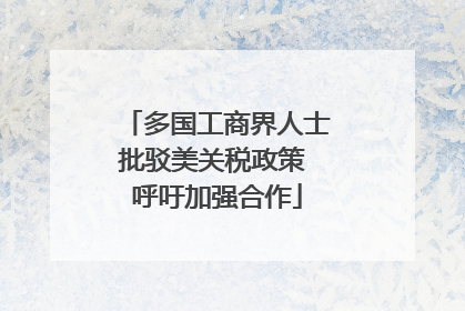 多国工商界人士批驳美关税政策 呼吁加强合作