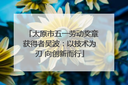 太原市五一劳动奖章获得者吴波：以技术为刃 向创新而行