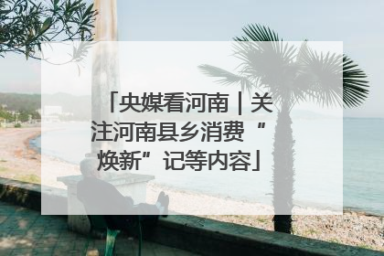 央媒看河南｜关注河南县乡消费“焕新”记等内容