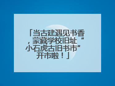 当古建遇见书香，蒙藏学校旧址“小石虎古旧书市”开市啦！