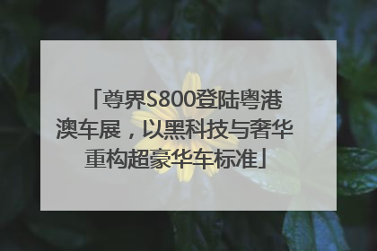 尊界S800登陆粤港澳车展，以黑科技与奢华重构超豪华车标准