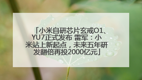 小米自研芯片玄戒O1、YU7正式发布 雷军：小米站上新起点，未来五年研发翻倍再投2000亿元