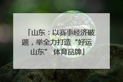 山东：以赛事经济破题，举全力打造“好运山东” 体育品牌