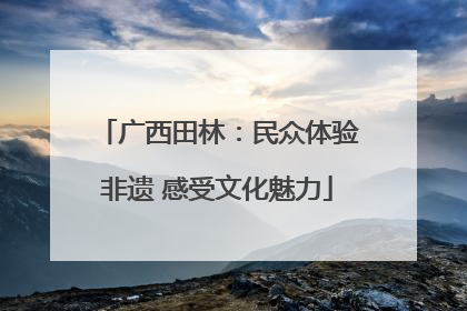 广西田林：民众体验非遗 感受文化魅力